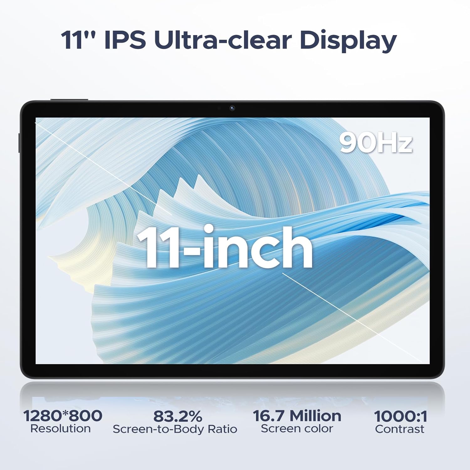 DOOGEE U11 2025 Newest 11'' Android 15 Tablet, 16GB+128GB/2TB TF Octa-Core, 90Hz Display, 8580mAh, Netflix 1080P, Bluetooth 5.0+5G WiFi, 13MP+5MP, GPS, Type-C, Metal Body - Black - Image 3