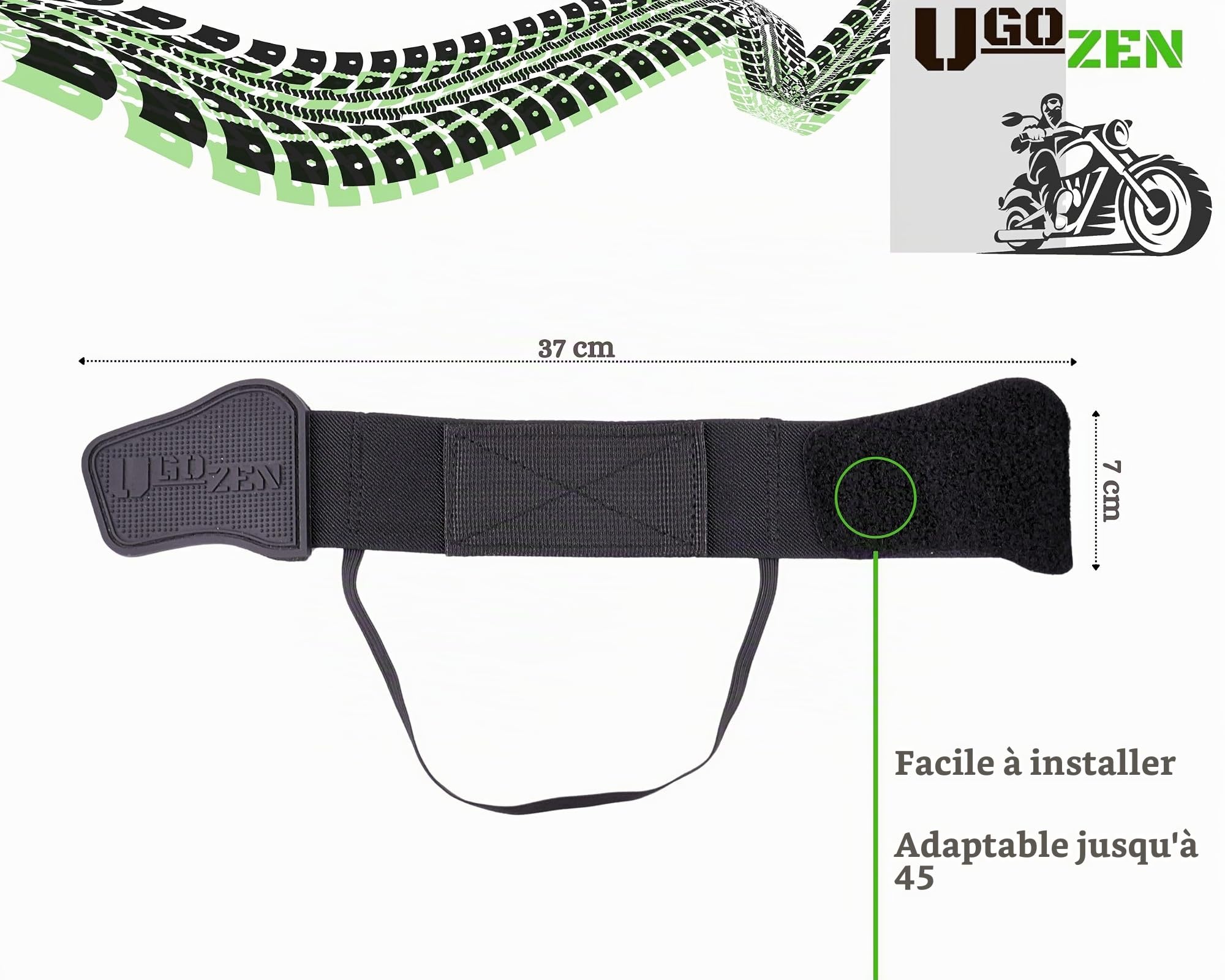 UGOZEN Protege Chaussure Moto, Accessoire Protection Selecteur de Vitesse pour Botte/Chaussure Moto ✯Marque FRANÇAISE UGOZEN✯ Homme/Femme, Equipement pour Motard.Taille Unique Ajustable Noir.