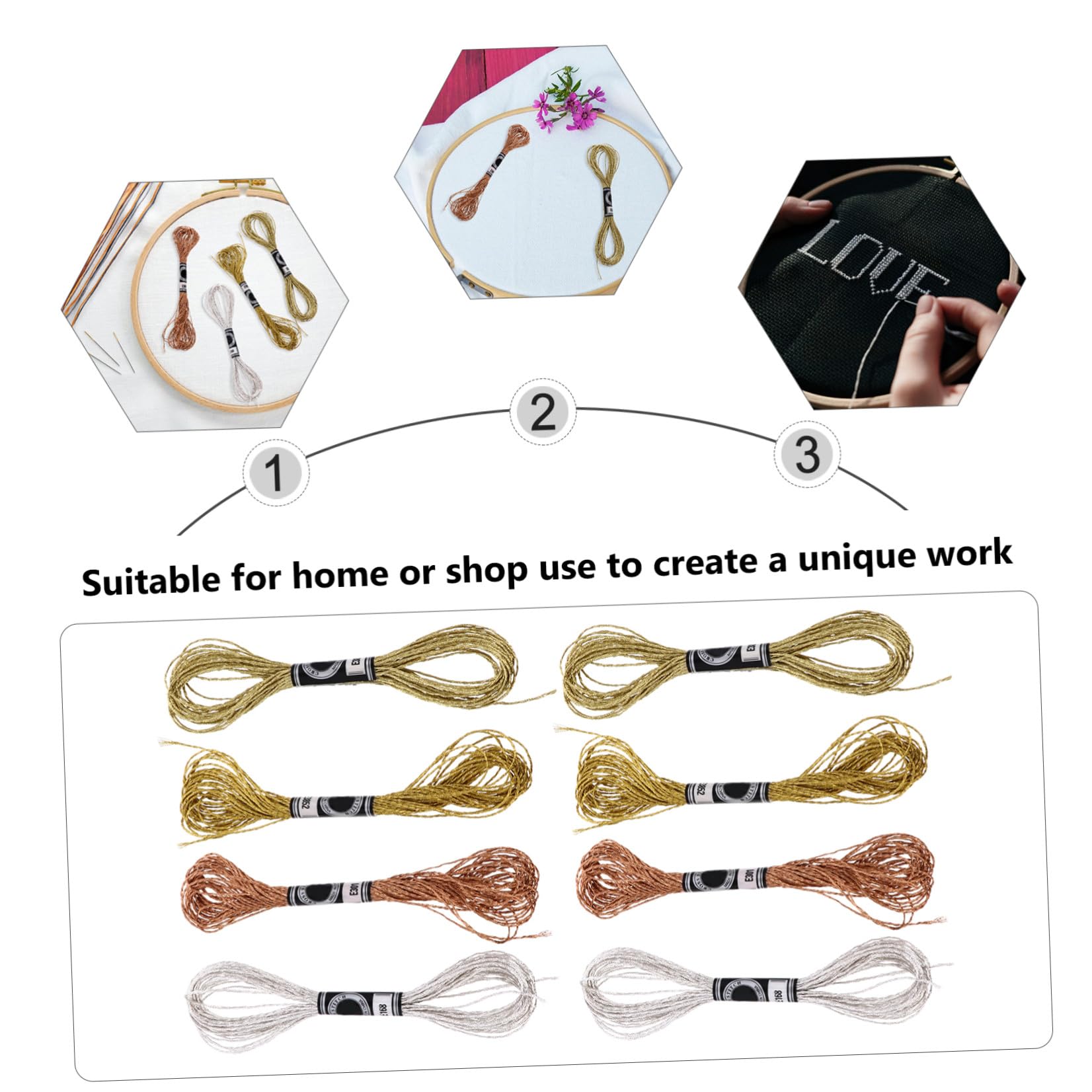 OSALADI 2 Series Hilo Metálico Para Punto Cruz De De Diy Para Manualidades Y Pulseras Colores Vibrantes 16 Piezas X 2