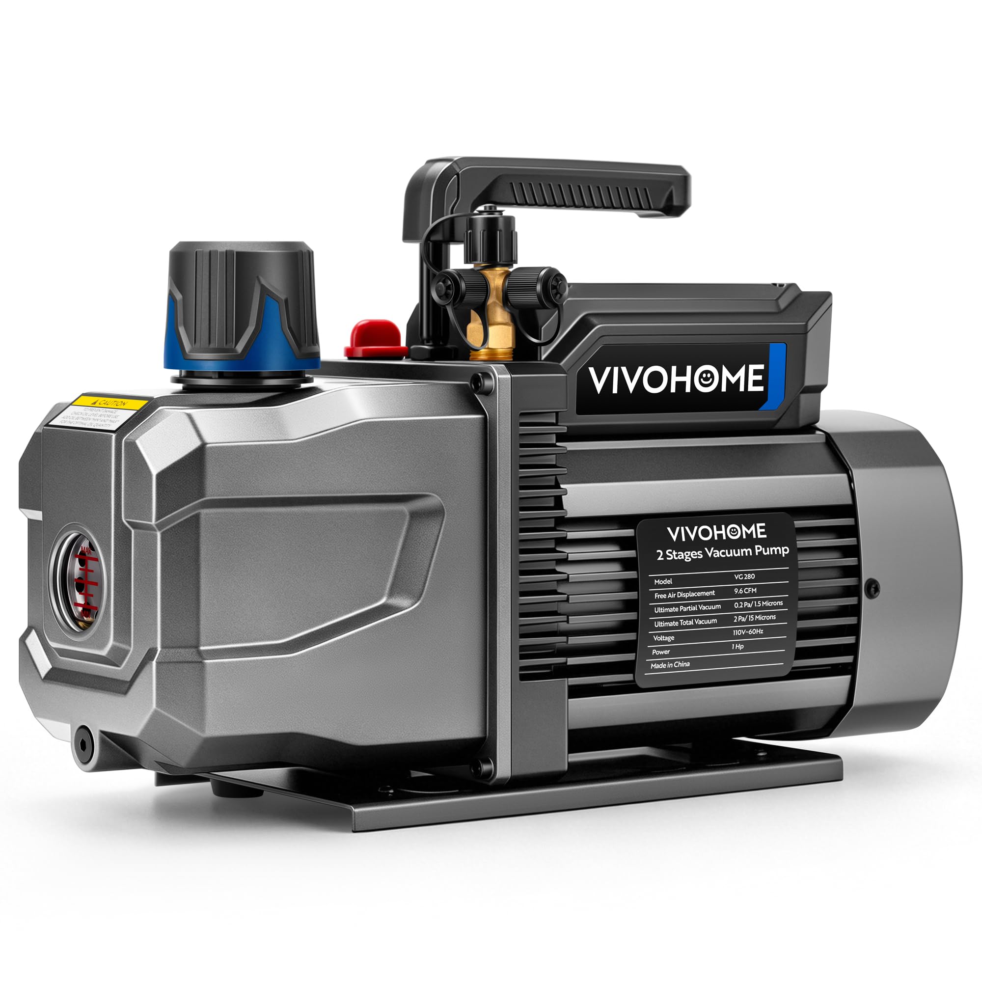 VIVOHOME A2L 1 HP 9.6 CFM 2 Stage HVAC Vacuum Pump with Sparkless Motor