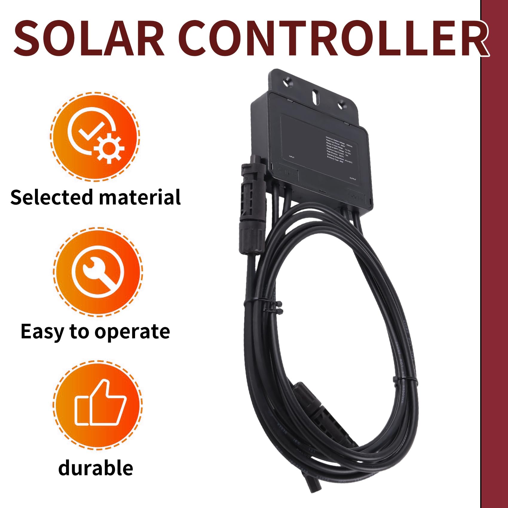 Ottimizzatore di Potenza MPPT da 600 W per Impianti Fotovoltaici Ottimizzatore Solare per Impianti Fotovoltaici da 600 W con Funzione PV