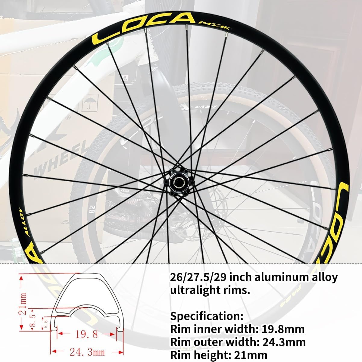 26/27,5/29 Zoll Mountainbike-Laufradsatz Schnellspann-Vorder- Und Hinterräder Aluminiumlegierungsfelgen Scheibenbremse 24H Naben Für 8/9/10/11/12 Gänge