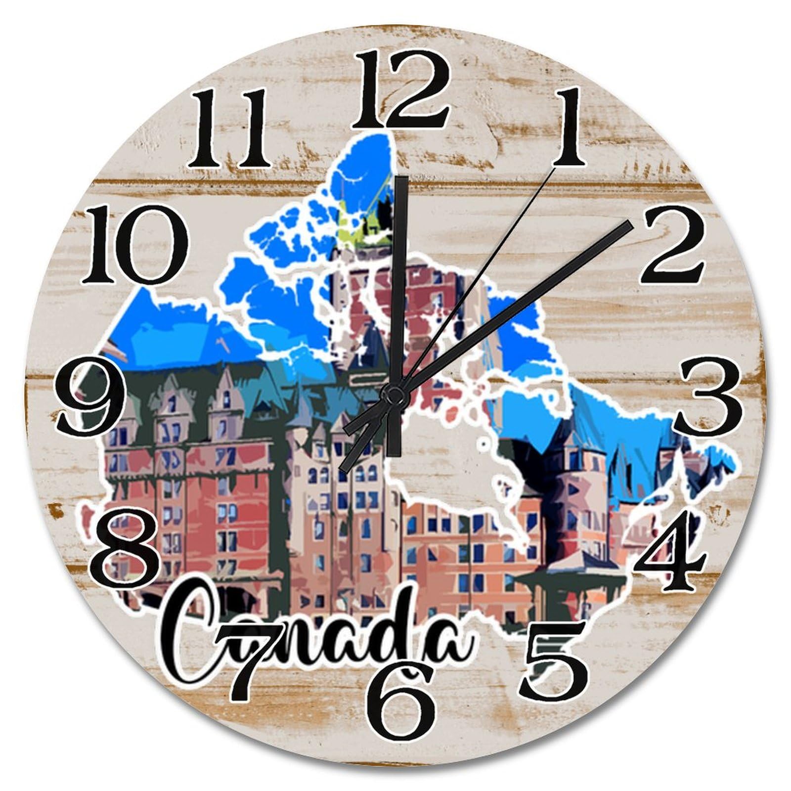 Horloge murale Canada sans tic-tac résout le bruit nocturne pour chambre et bureau