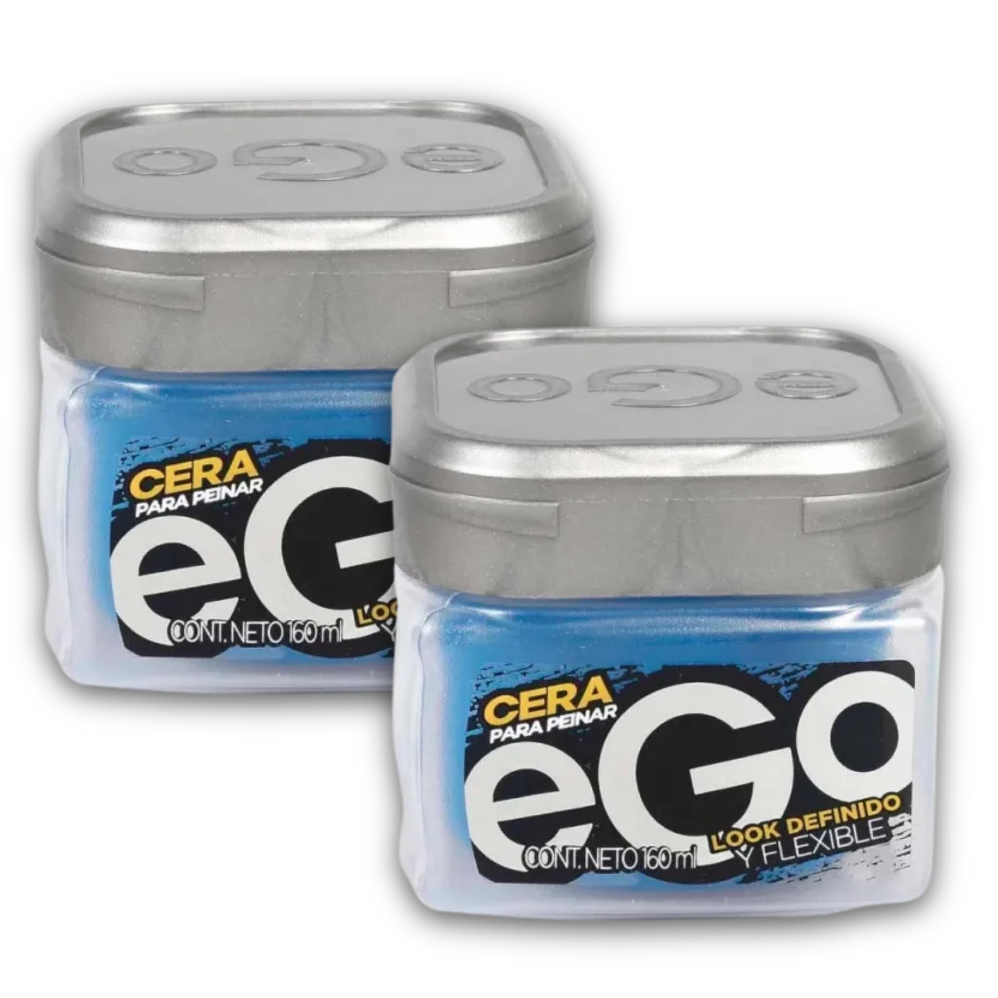 eGo Hair CERA For MEN - Pack of 2-160 ml - 5.41 FlOz - CERA para peinar eGo para Hombres - Look Definido y Flexible - Producto Colombiano