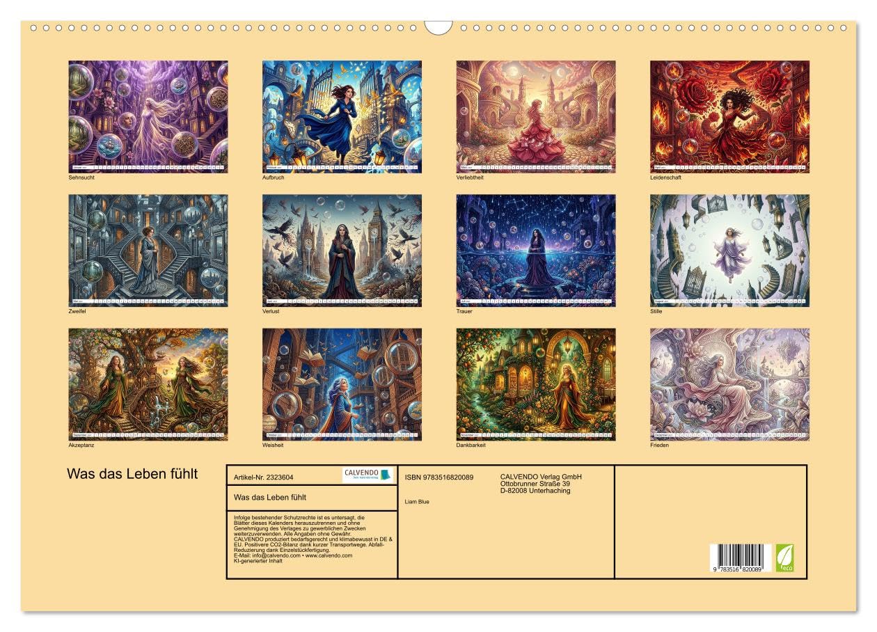 Was das Leben fühlt (Wandkalender 2027 DIN A2 quer), CALVENDO Monatskalender: Eine Reise durch die großen Gefühle (CALVENDO Kunst)