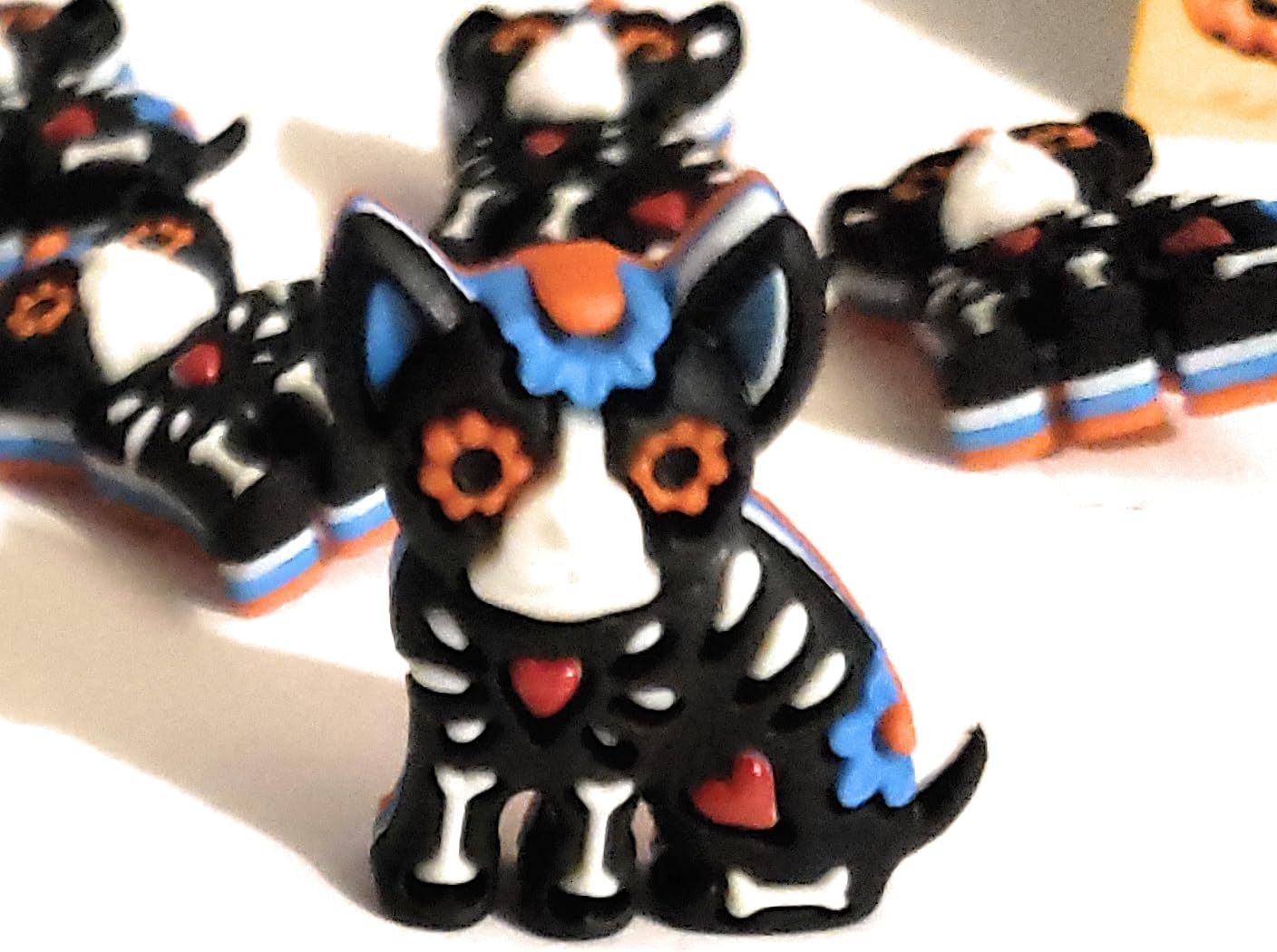 Day of The Dead Collection by Dress It Up Buttons and Embellishments - 6 Pieces - Dia De Los Muertos - Spirit Dog