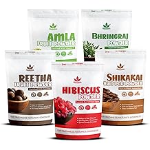 Havintha Amla, Reetha, Shikakai, Bhringraj and Hibiscus powder for Hair care Each 50g