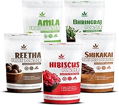 Havintha Amla, Reetha, Shikakai, Bhringraj & Hibiscus Powder For Hair Care | Shiny Smoothning Hair Growth Powder | Nourishment Hair Of All Hair Type, 50Gram Each (Pack Of 5) Unscented