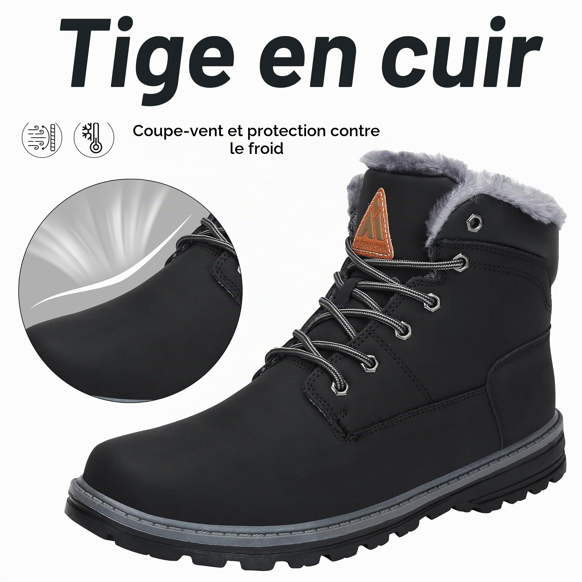 Mishansha Hiver Chaussures Chaudes Bottes de Neige Fourrure 36-48 EU | Femme Bottes, Randonnée, Homme Chaussures, Chaudes, Antidérapante, Neige, Marche
