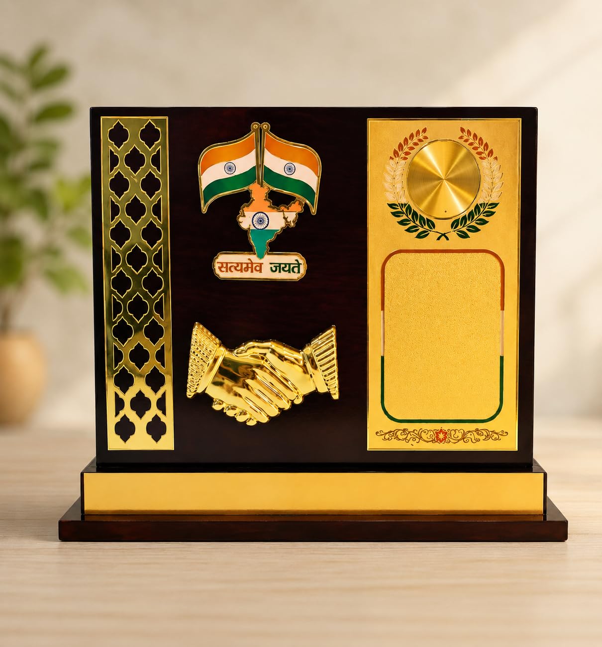 Wooden Momentos 11 Inch Height with jaali National Flag Trophies | Awards, Recognition-picture-17