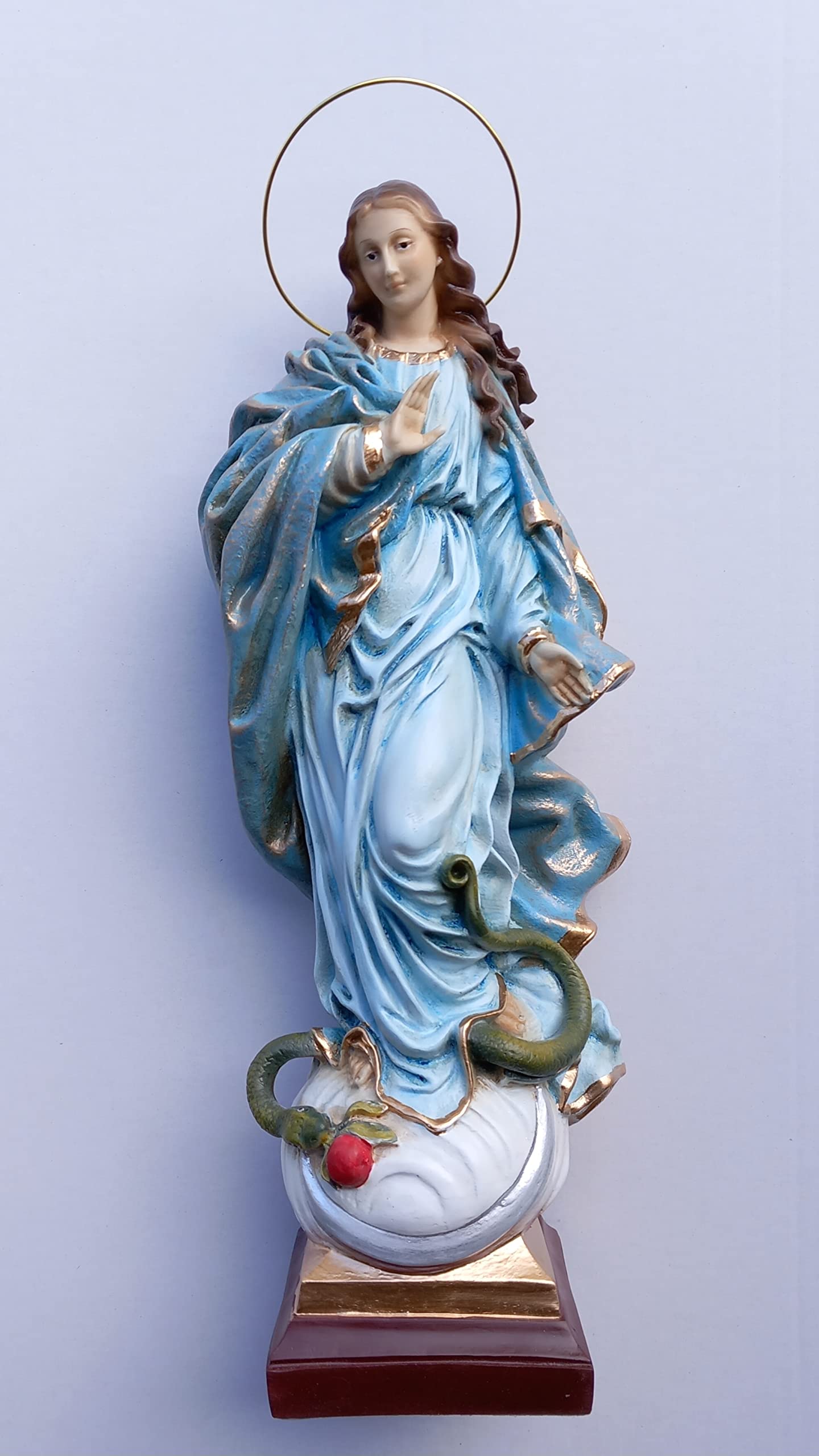 Generico ArteSacraCaravaggio Statua della Madonna Immacolata Concezione, Miracolosa, cm 40 (15,75 inches) in resina decorata a mano di produzione artigianale
