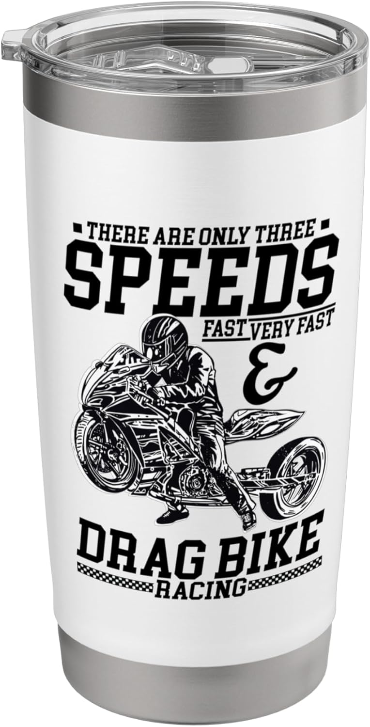 Drag Bike Racing Motif For Motorsport Fans Stainless Steel Insulated Tumbler