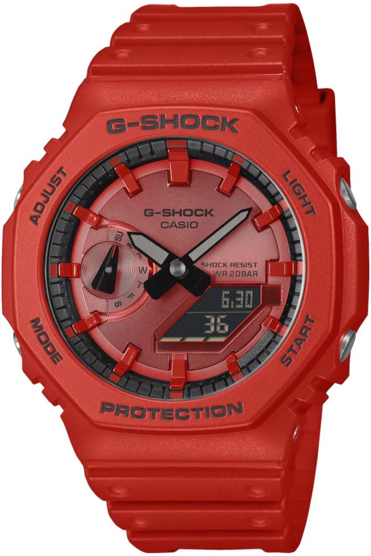 Casio GA-2100RRB-4ADR Kol Saati, G-Shock, Analog/Digital, Kırmızı, Erkek