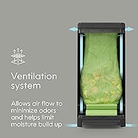 Vista 6 de Contenedor de compost de cocina, negro de acero inoxidable grande, 3.6 galones, compostaje sin olor para interiores, manos libres, piezas lavables