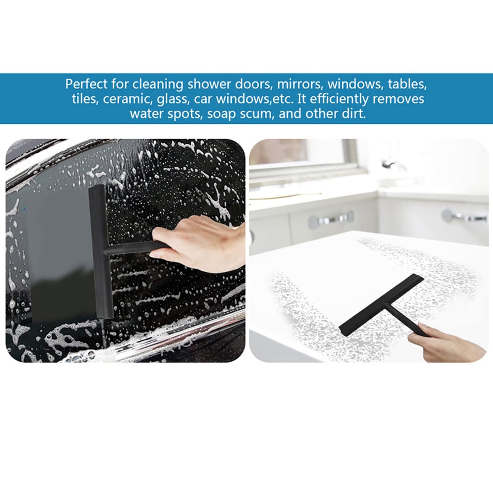 Rasquetas para Ducha, Escobilla de Ducha Manual una Cara con Soporte Silicona for Vidrio y Espejo baño