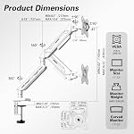 ETHU Monitor Arm Desk Mount for Monitors from 4.4 to 19.84 lbs Ultra Wide Screens up to 32 inches Full Motion Swivel Height Adjustable Monitor Stand C Clamp (Single White)