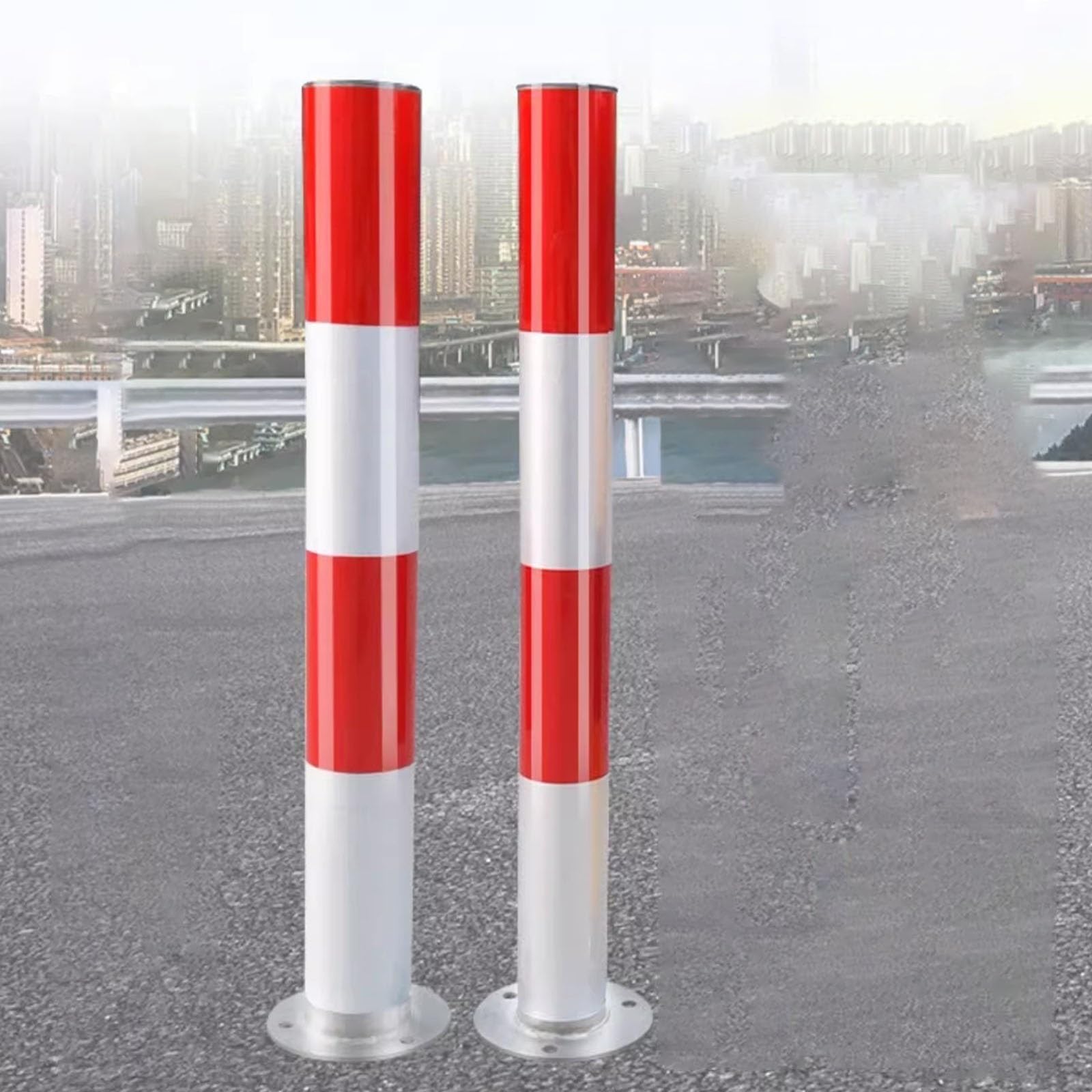 WDSOPK Driveway Safety Bollards, Traffic Delidelineator Post Channelizer Cone Reflective Bollards for Driveway, 2pc Floor Mounted with Expansion Bolts, for Traffic-Sensitive Area or（10pack）