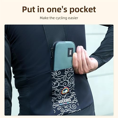 Miniatura 5 de ROCKBROS Bolsa de teléfono para bicicleta de ciclismo - Funda de herramientas para llaves de tarjeta pequeña - Almacenamiento conveniente - Hombres