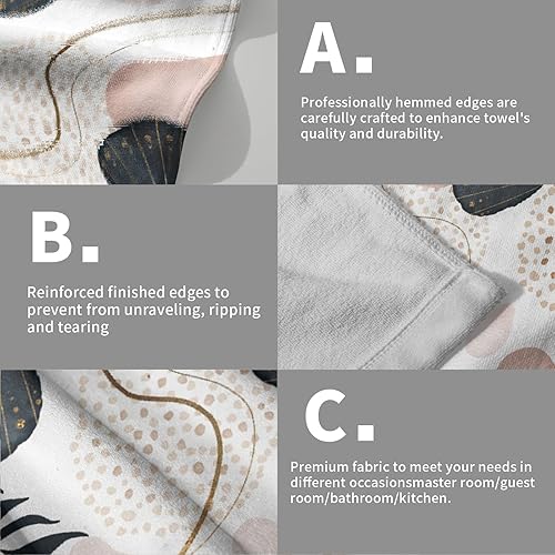 Miniatura 5 de Juego de 2 toallas de mano bohemias modernas, geométricas, absorbentes, suaves, decorativas, para gimnasio, hotel, baño, cocina
