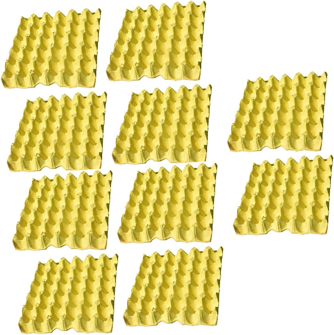 10pcs Kitchen Egg Storage Trays 30-egg Capacity Paper Pulp Egg Holders Refrigerator Countertop Organization