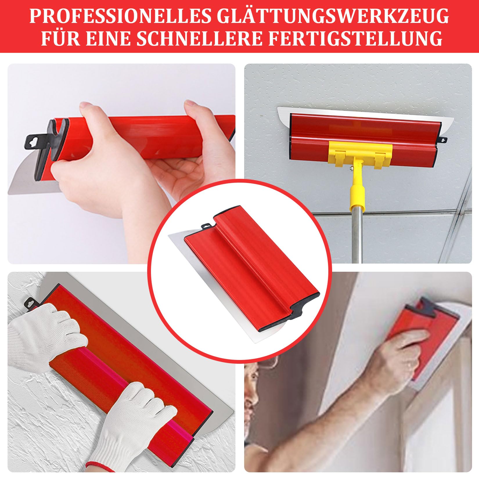 Zestaw kielni powierzchniowych, kielnia powierzchniowa 25 cm | kielnia wygładzająca do płyt gipsowo-kartonowych, kielnia elewacyjna, kielnia do tapetowania