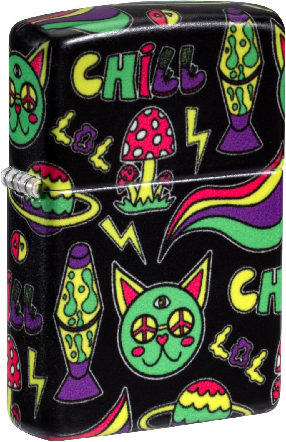 Zippo Glowing Chill Design Glow-in-the-Dark Green Pocket Lighter (Black Glowing Chill)