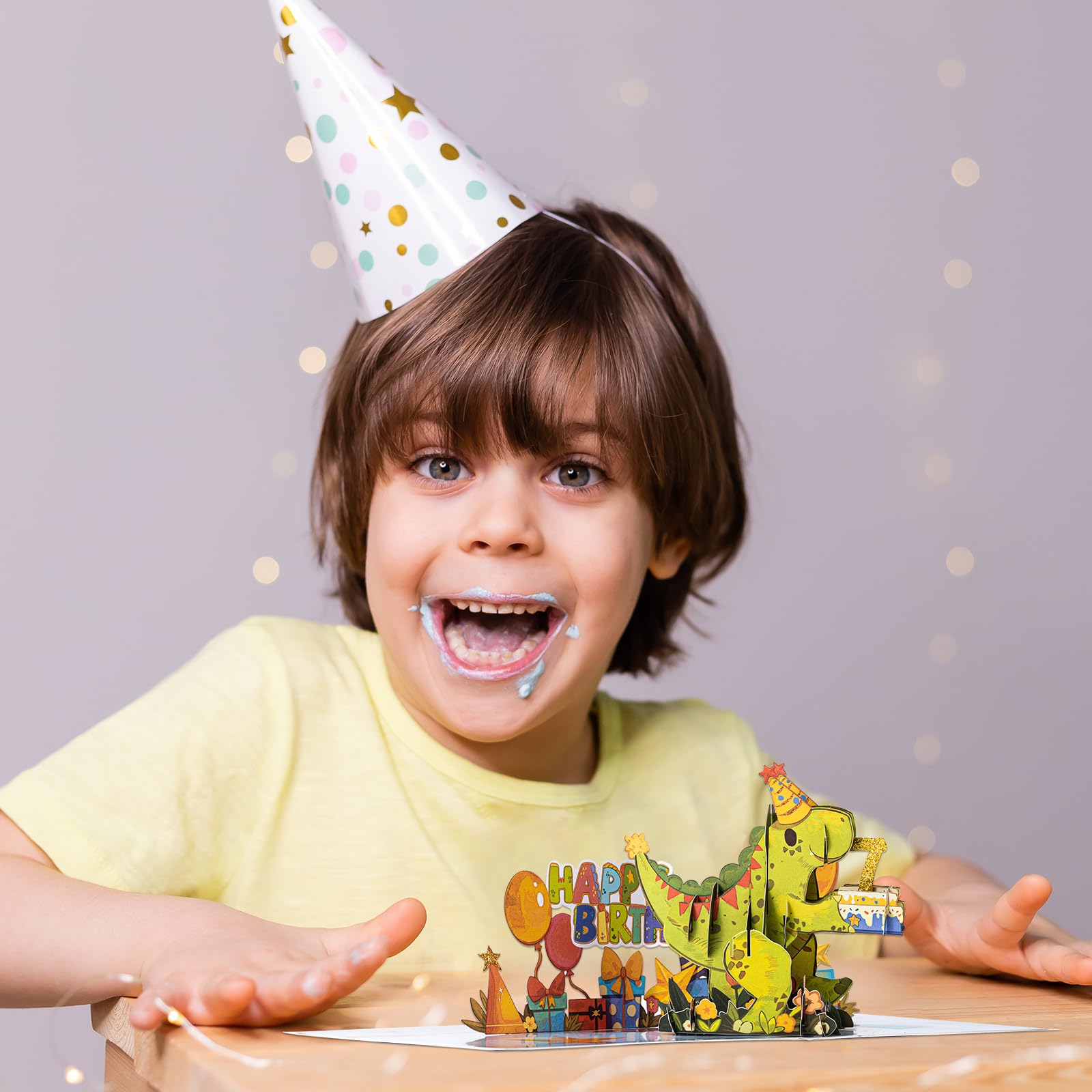 3D Dino-Geburtstagskarte Für Kinder – Pop-Up, Personalisierbar Mit Zahlen 0–9