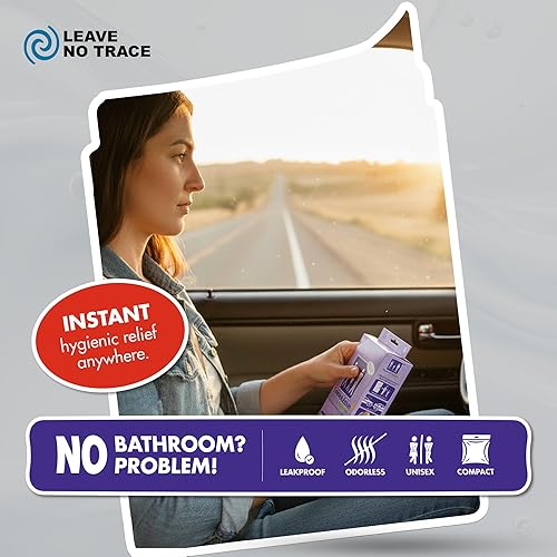 Vista 2 de TravelJane - Orinal desechable resellable para todos los géneros, adultos y niños (paquete de 6) diseñado para emergencias, viajes, camping, viajes