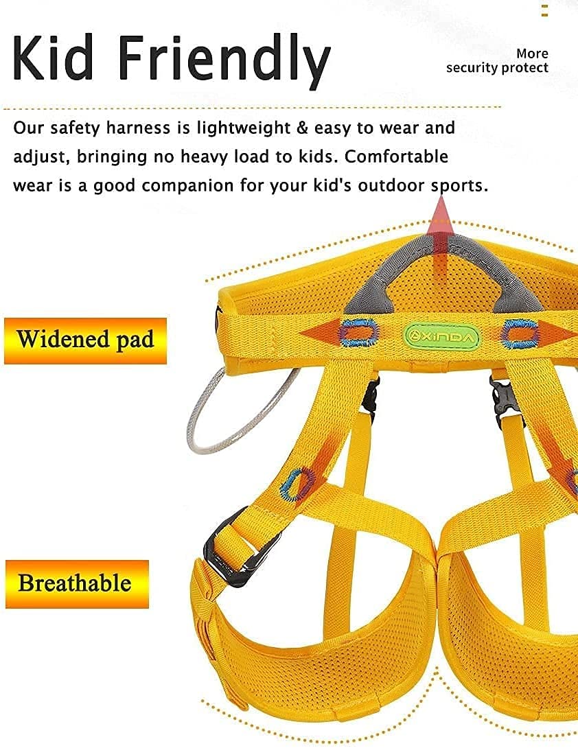 Imbrago Arrampicata Imbracatura Arrampicata Bambini DFGENLY - Cintura Sicurezza Regolabile 3-14 Anni Per Avventura Outdoor Imbrago Arrampicata Donna