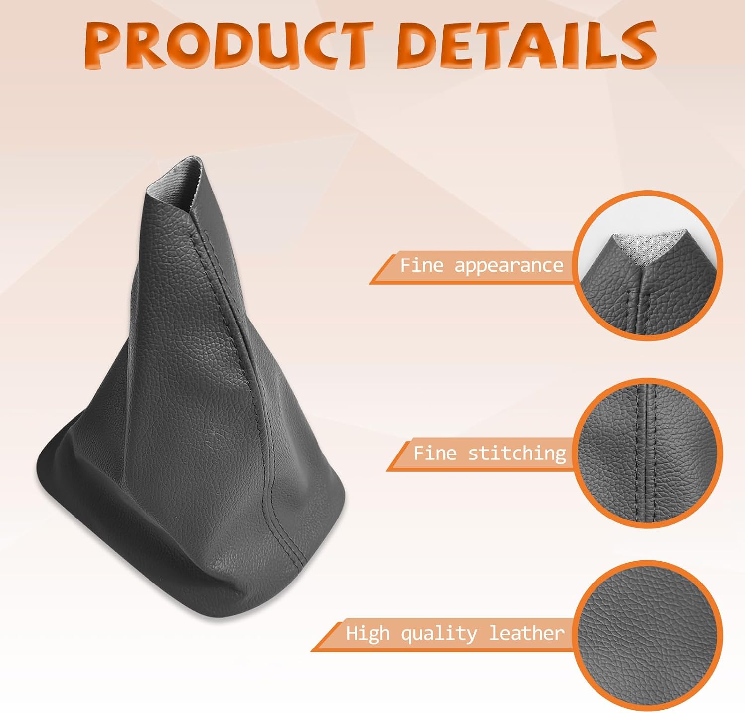 Gear Shift Boot Cover Compatible with Toyota Corolla 2007-2013 Leather Gear Shifter Knob Dust Cover, Shift Knob Cover Boot Gear Gaiter Cover Gray