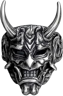 THE MEN THING Hannya Prajna Demon Mask Rings For Men | Luxury Solid Pure Titanium Stainless Steel Ring Jewellery (Retro - ... Price In India