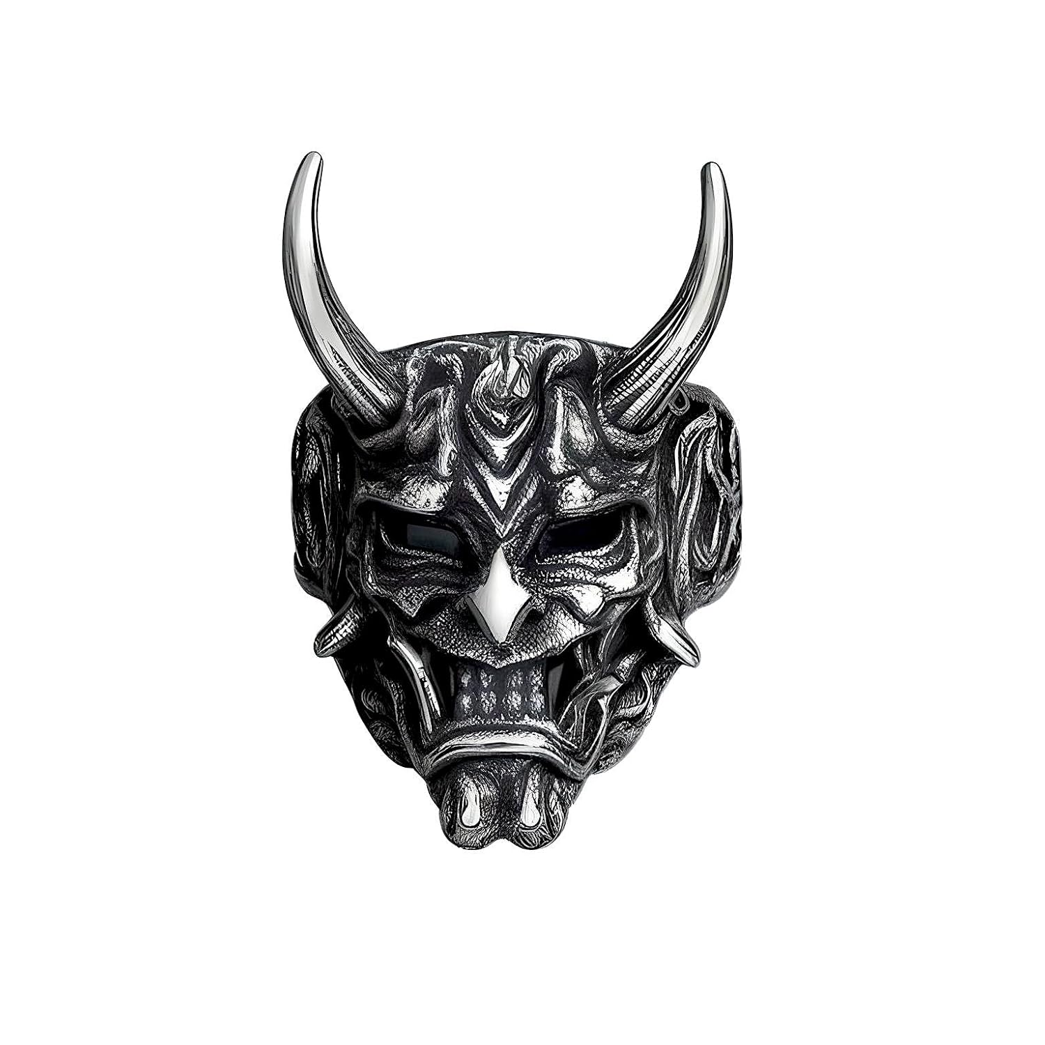 THE MEN THING Hannya Prajna Demon Mask Rings For Men | Luxury Solid Pure Titanium Stainless Steel Ring Jewellery (Retro - ... - Review, Price and Buying Guide
