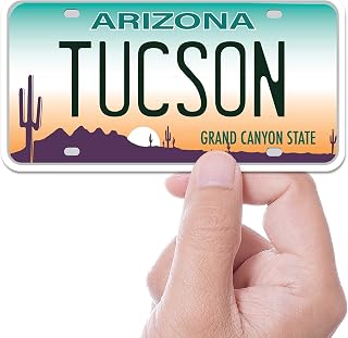 Arizona License Plate Stickers, 10+ AZ Cities - Southwest Bumper Sticker for Car - Phoenix Tucson Sedona Decals for Hydroflask (Tucson)