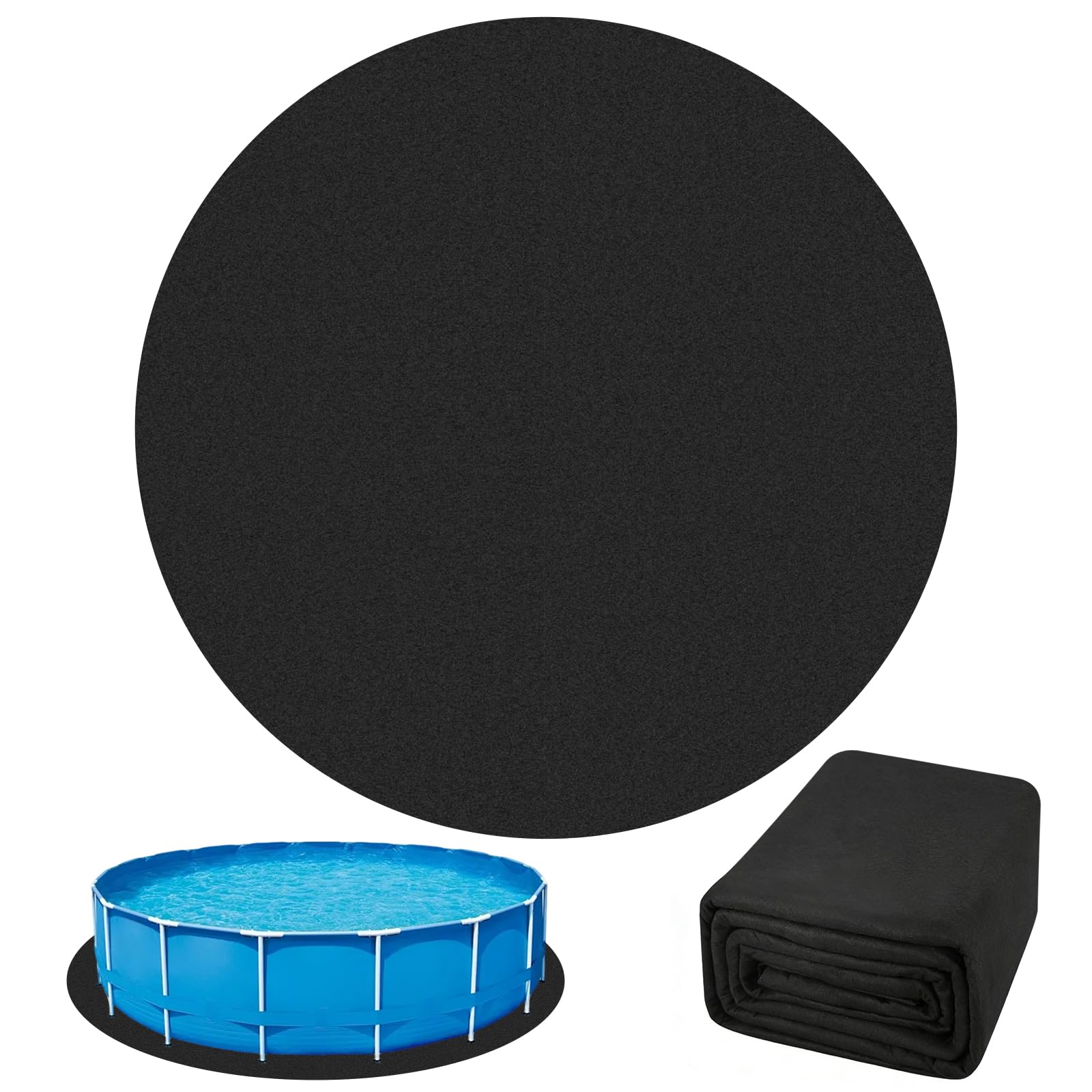 Storystore Poolunterlage Rund, 400cm Pool Unterlage Outdoor Faltbarer Poolmatten Schutzboden Whirlpool Unterlage Wasserabsorbierende Pool Bodenplane für Aufstellpools Whirlpools
