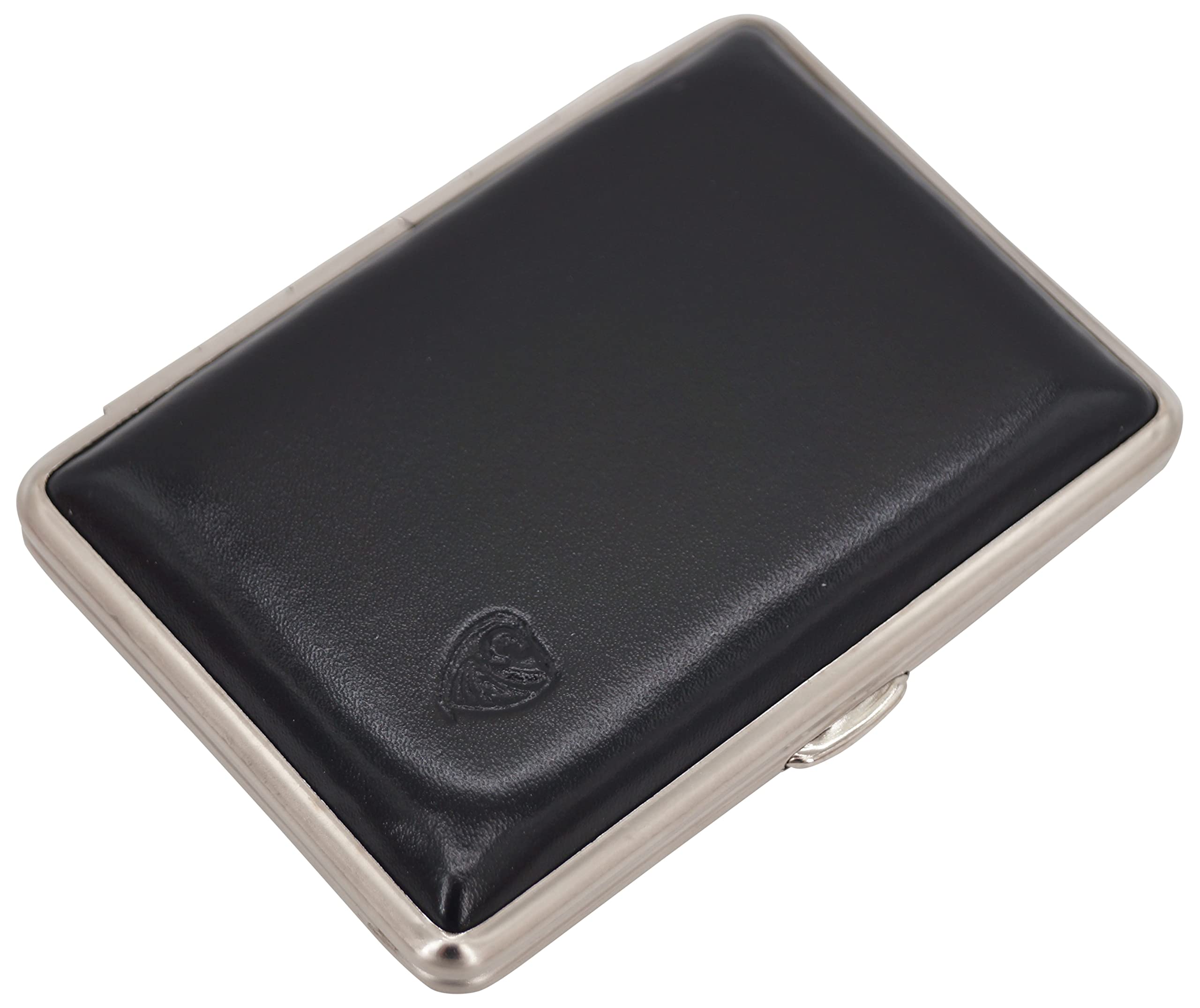 germanus cigarette case GERMANUS Cigarette Case Made in Germany Steel and Black Leather :  Amazon.com.be: Health & Personal Care
