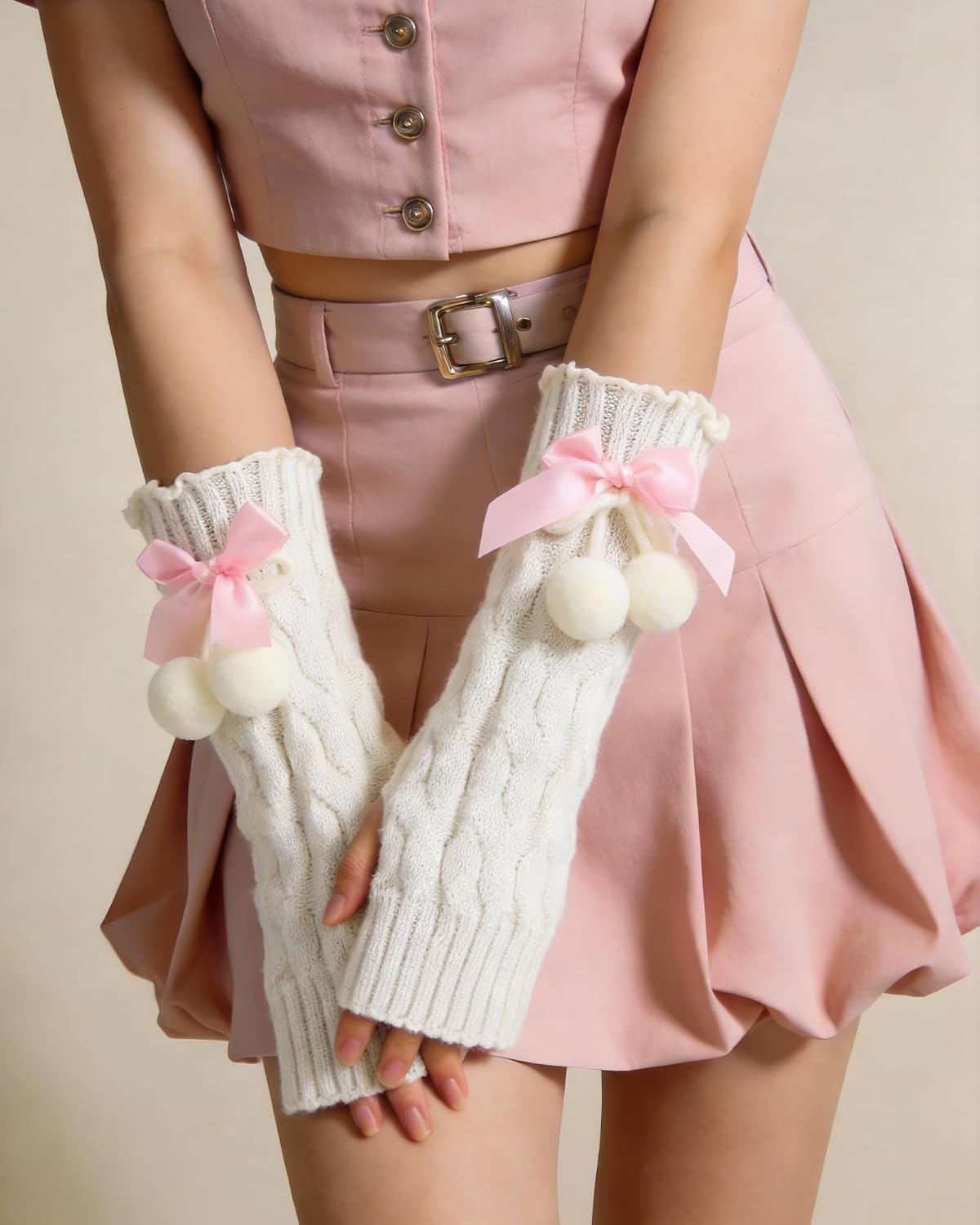 Jeasona Leg & Arm Warmers for Women & Girls, Goth Emo & Lolita Style Ribbed Knit Socks for Daily Wear, Party & Cosplay