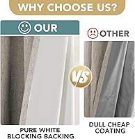 Vista 4 de H.VERSAILTEX Linen Blackout Curtains Durable Thick Textured Linen Look 100% Blackout Patio Door Curtain Anti Rust Grommet Extra Wide Sliding Door