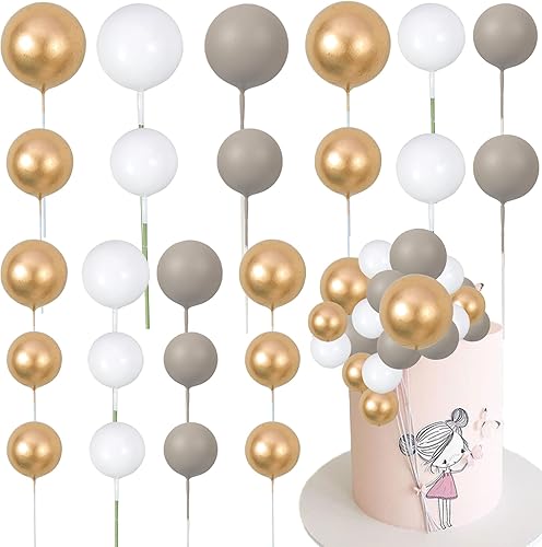Gyufise 30 piezas de bolas para decoración de tartas, bolas de espuma para tartas, mini globos, decoración de pasteles para bodas, baby shower,
