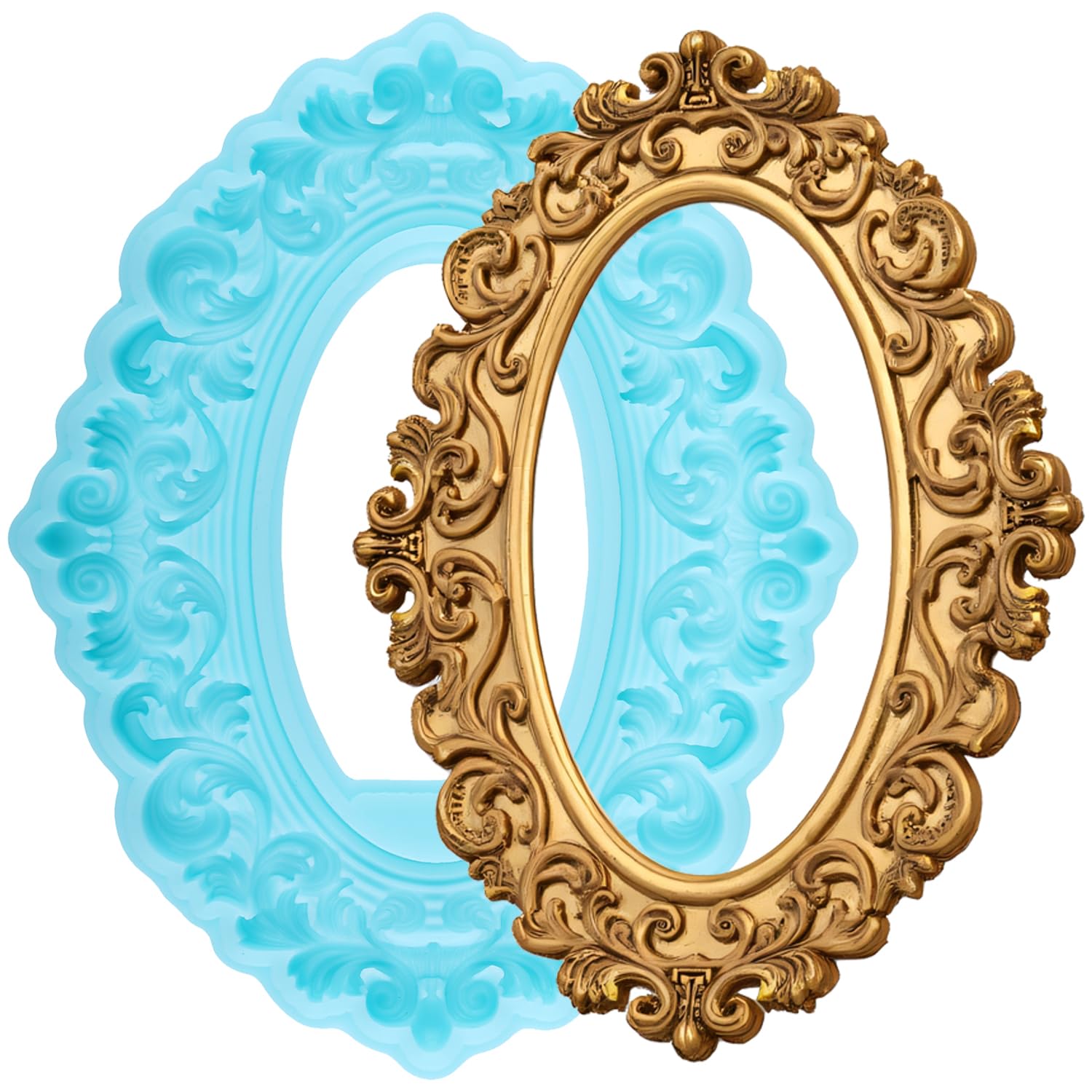 Photo Frame Fondant Mold Picture Frame Silicone Molds Mirror Frame Mold for Cake Decorating Cupcake Topper Chocolate Candy Gum Paste Polymer Clay