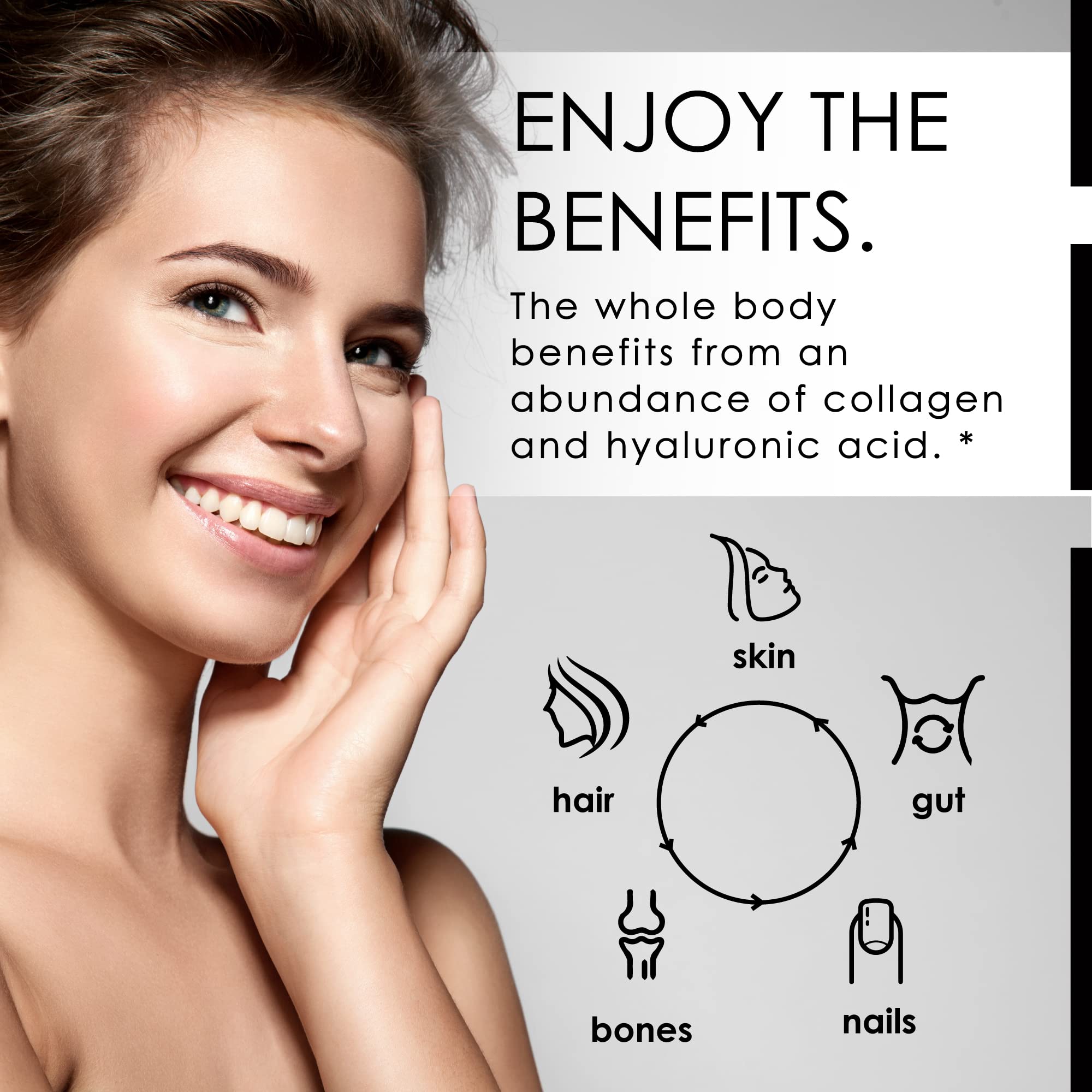 Amino Collagen C with Hyaluronic Acid (60 Servings 16oz_456g) - Non-GMO Marine Collagen Peptides - Hydrolyzed Powder - Unflavored - No Sugar - for Firm Skin, Hydration, and reducing fine Lines — Amazon image 3