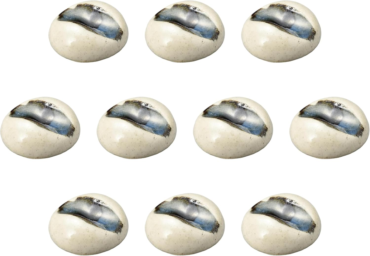 Set of 10, Hand Ball Ash Glazed Chopsticks Rest [1.7 x 1.6 x 0.6 inches (4.2 x 4 x 1.5 cm) | Setomonohonpo Chopsticks Rest