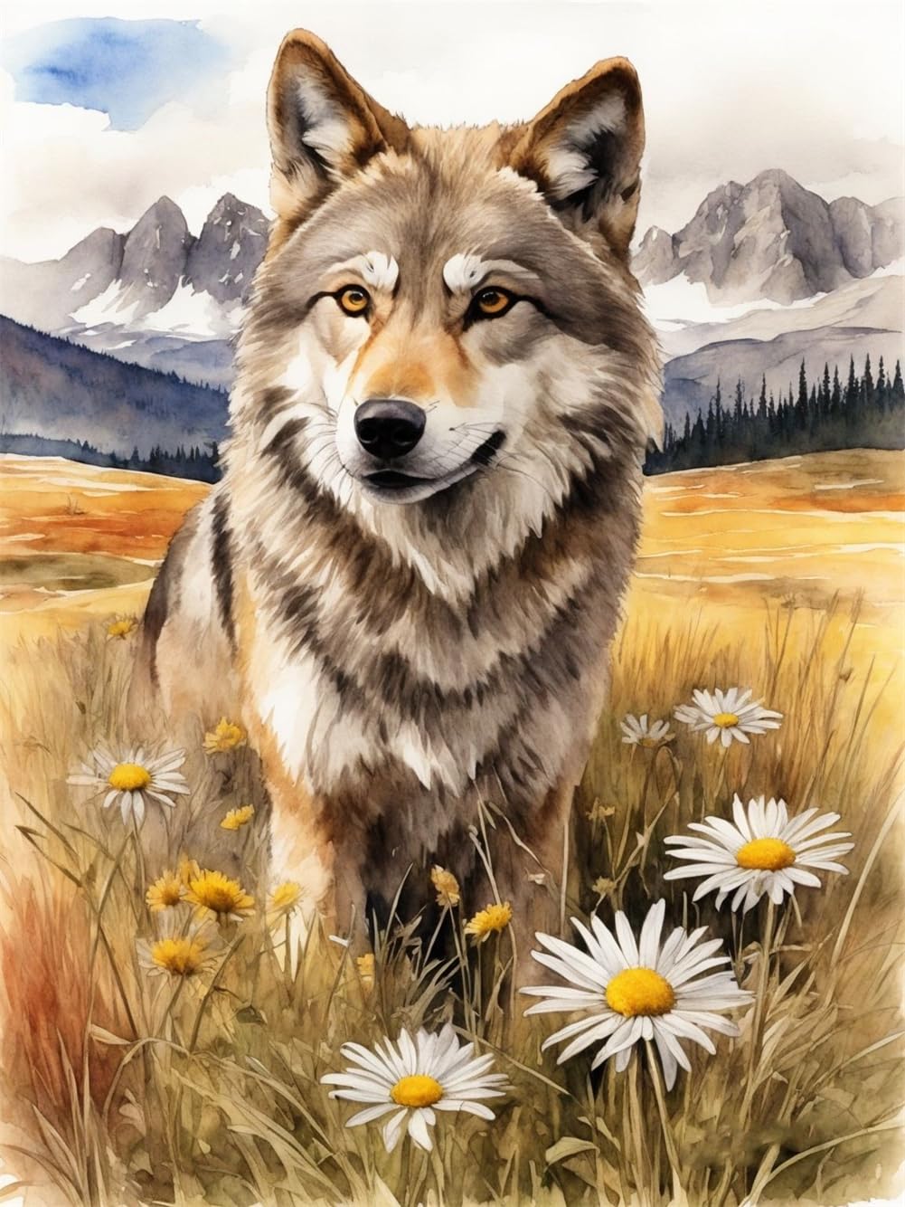 Kreuzstich-Set „Wolf“ Für Anfänger – Inklusive Garn, Nadel & Anleitung