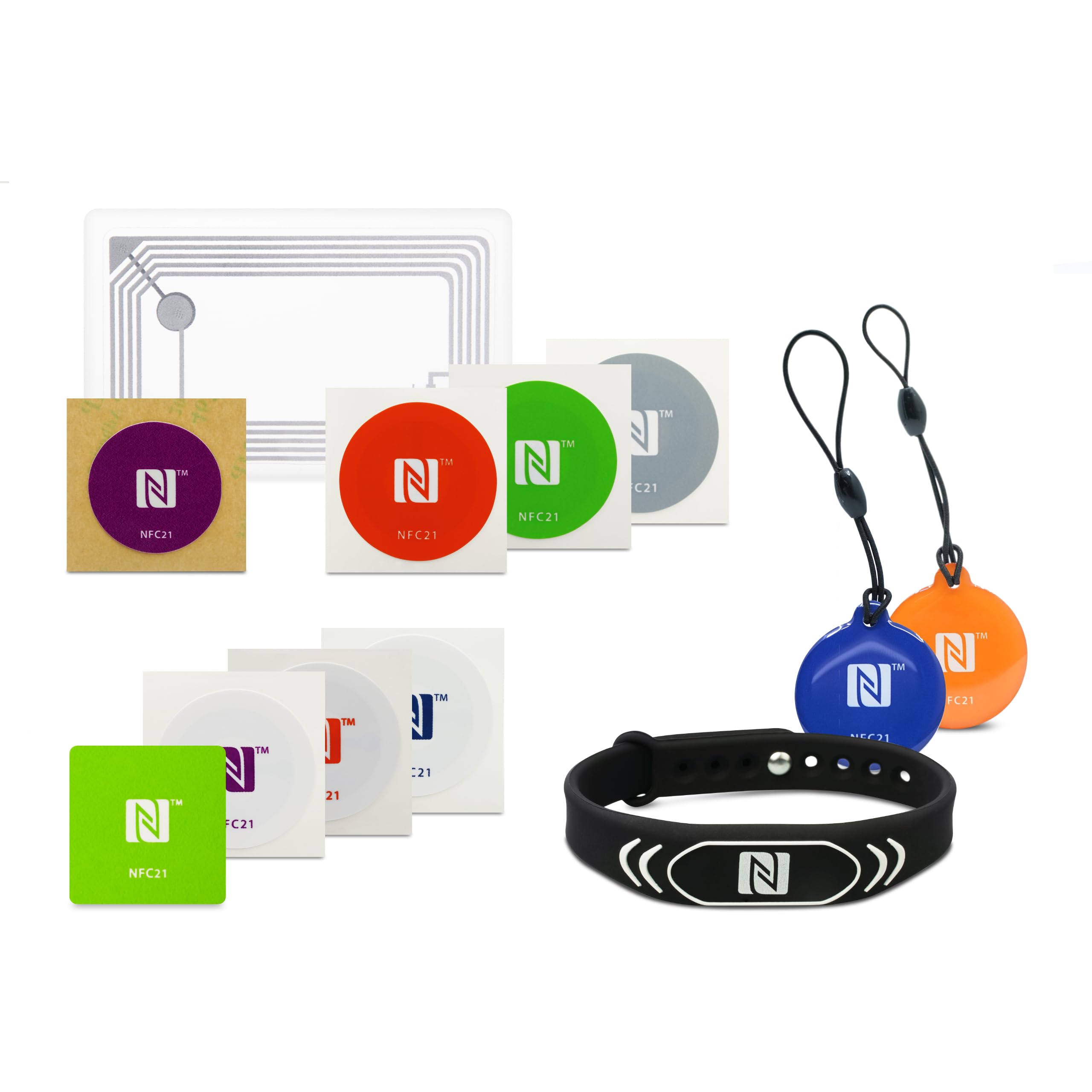 NFC Starter Kit Medium - 12-teiliges Set - mit NTAG213, NTAG215 und NTAG216 Chips