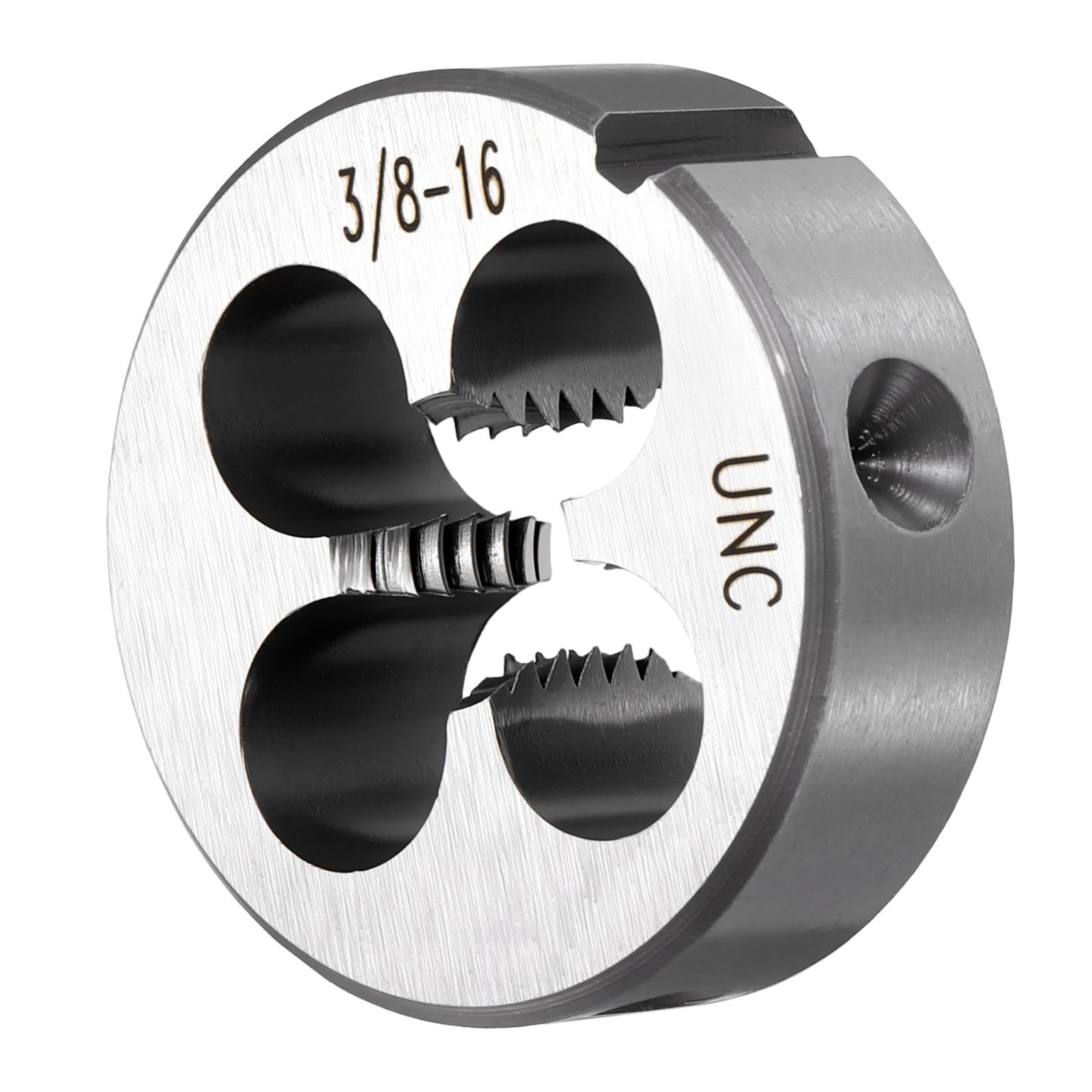 PATIKIL 3/8"-16 UNC Round Threading Die, Right Hand Alloy Steel Machine Thread, Non-Adjustable Repair Screw Cutting Tool for Mild Steel, Copper, Aluminum