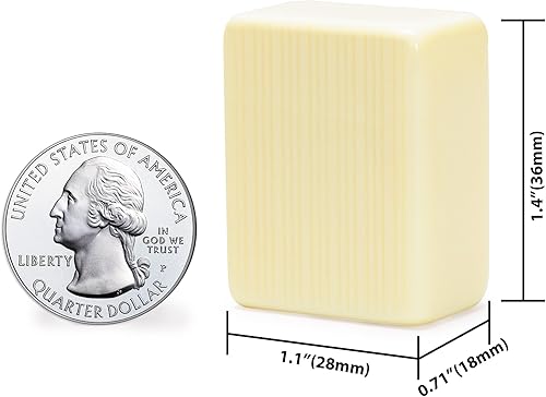 Miniatura 38 de Yellow Mountain Imports - Set de Mahjong chino, marfil clásico, con 146 fichas pequeñas de color marfil, estuche de vinilo, indicador de viento