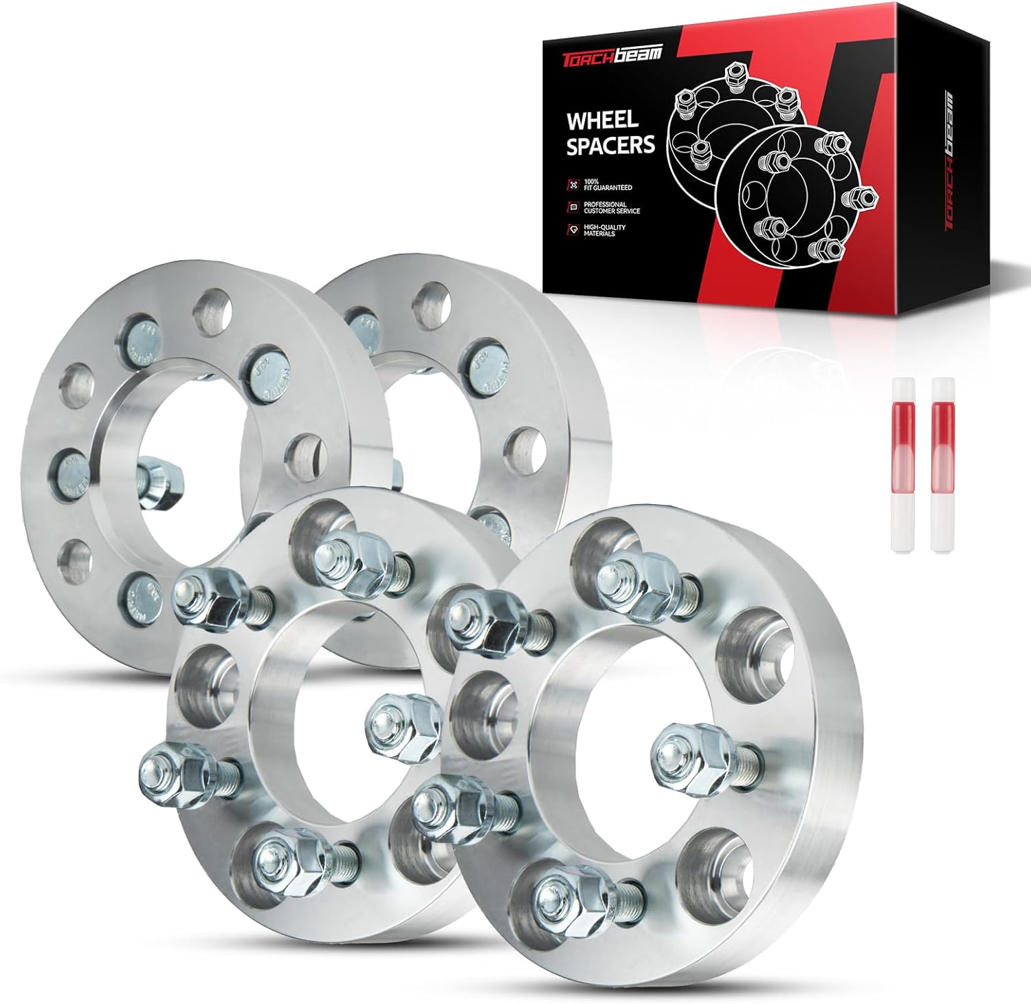 Torchbeam 5x114.3 to 5x100 Wheel Adapters 1 inch, M12x1.5 Thread Pitch, 73.1mm Hub Bore for CR-V, Camry, Civic, Accord, RAV4, Santa Fe, Sorento, Tucson, Patriot, HR-V, CX-5, Pilot, Change Bolt Partern