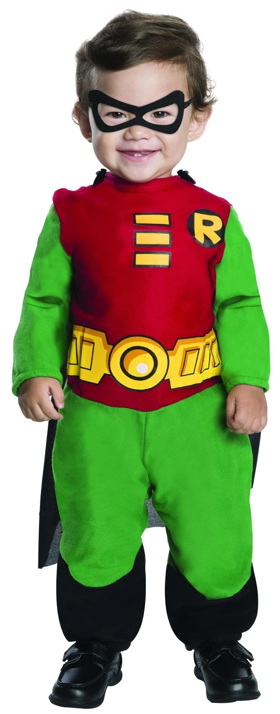 Rubies Baby/Toddler Teen Titans Robin Costume Jumpsuit for Themed Parties and Halloween, 6-12 Months