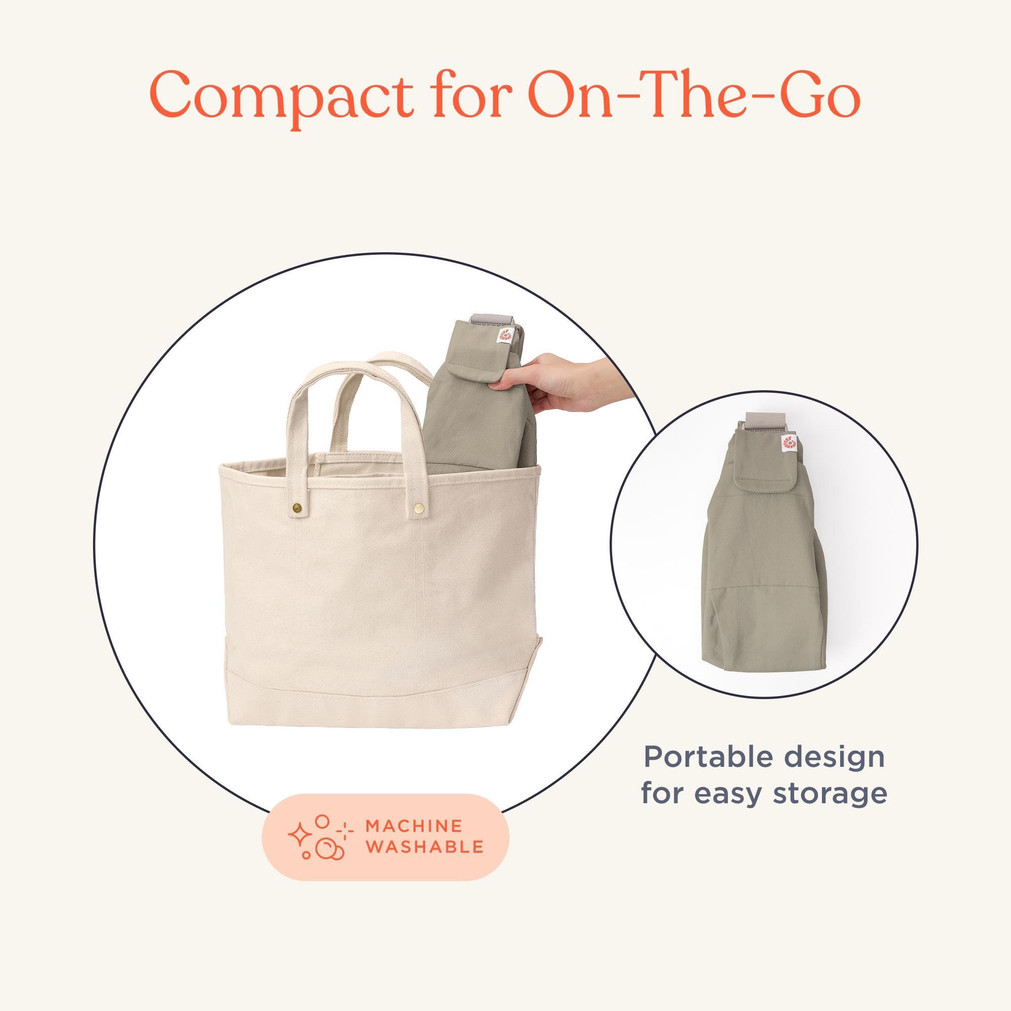 Mochila portabebés Ergobaby Upsie Sling, mochila ergonómica para bebés y niños pequeños a partir de 6 meses (7,7-20,4 kg), cambio espontáneo entre caminar y ser llevado en brazos, Soft Olive — view 5