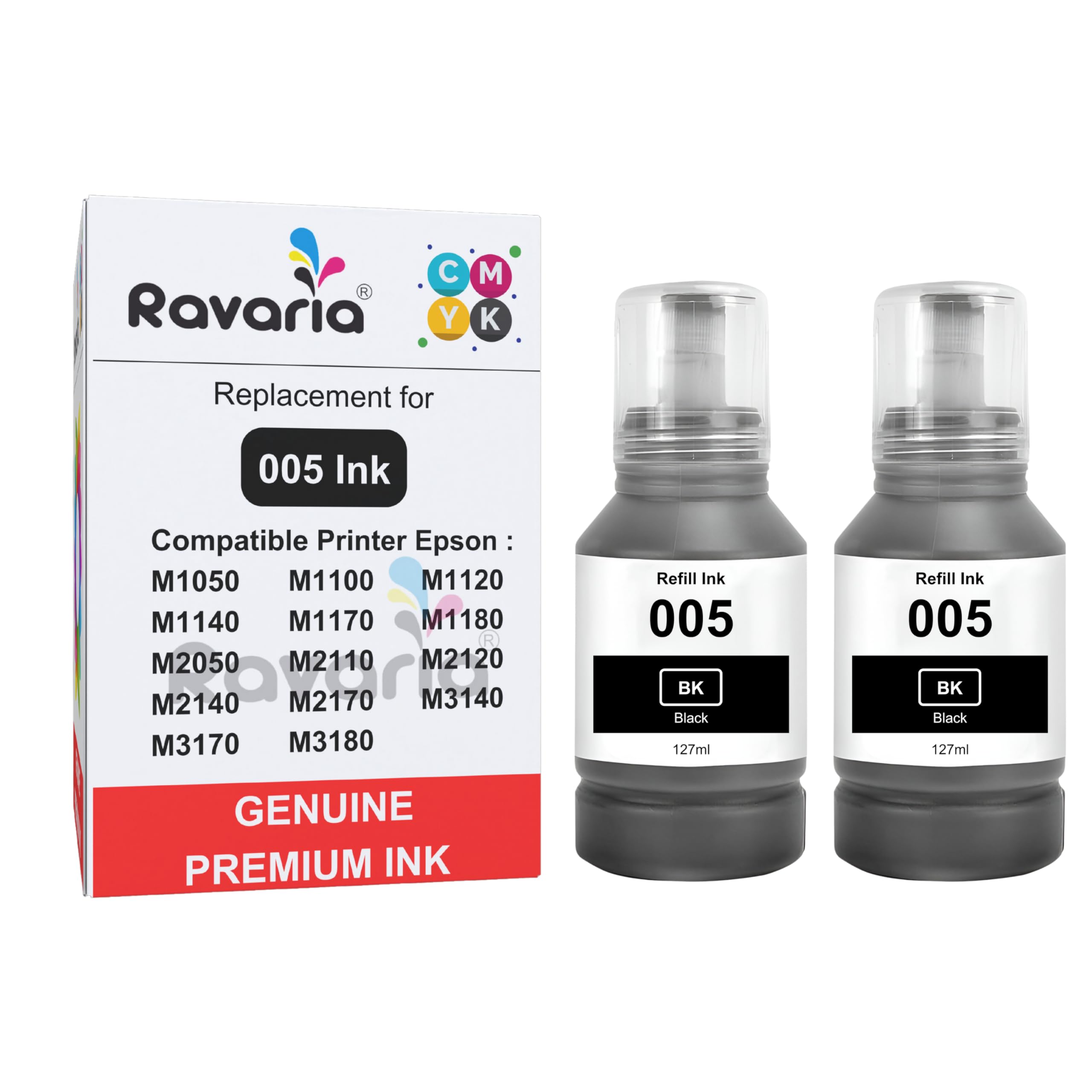 Ravaria 005 Black Ink for Epson M1050 M1100 M1120 M1140 M1170 M1180 M2050 M2110 M2120 M2140 M2170 M3140 M3170 M3180 (005 Black Ink 2 Pcs) (B0DHSV6PKH) Amazon Price History, Amazon Price Tracker