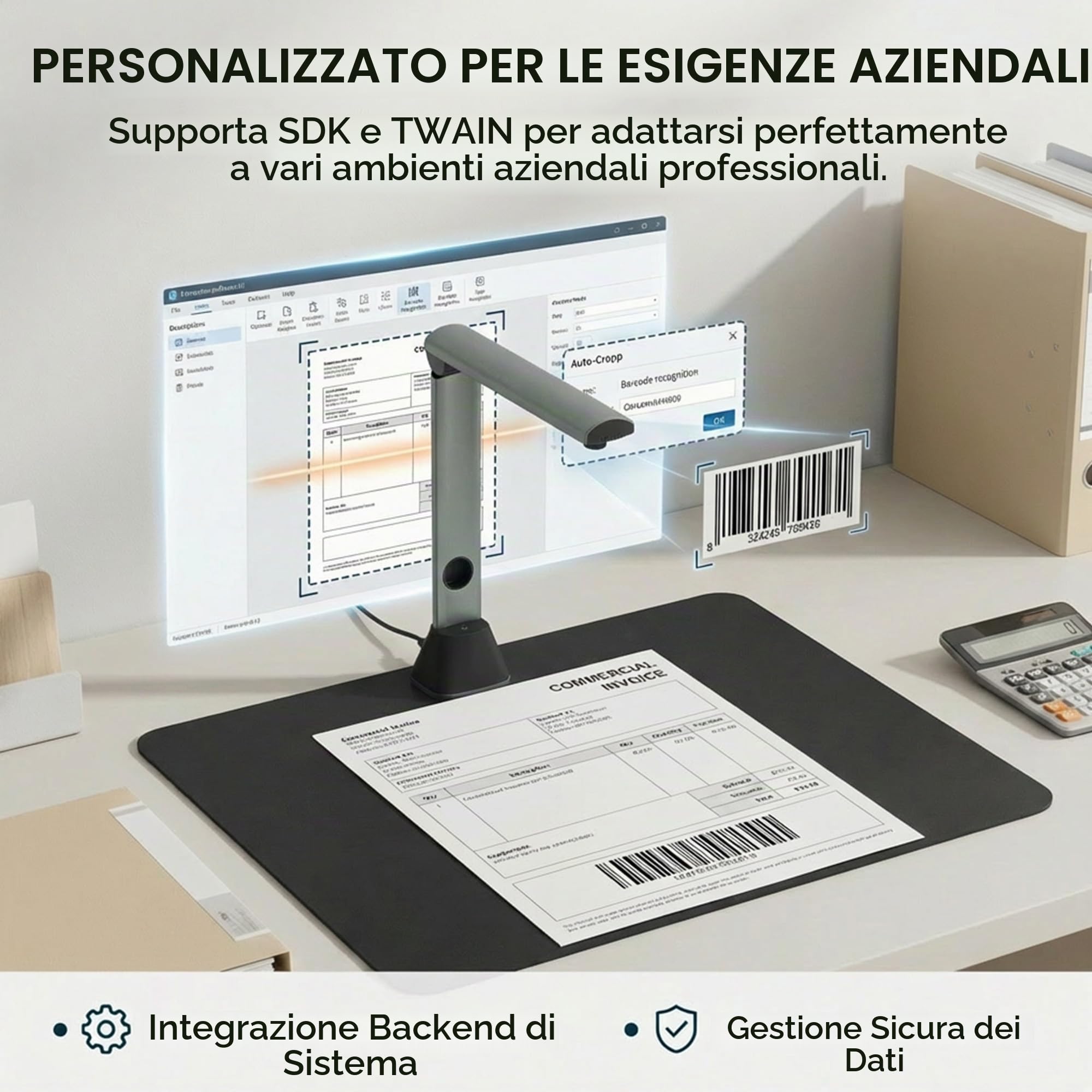 Scanner Documenti A3 17MP: | OCR 130 Lingue Fotocamera Documenti USB 4 LED Scanner Libro Ufficio Scuola Archivio Home Office